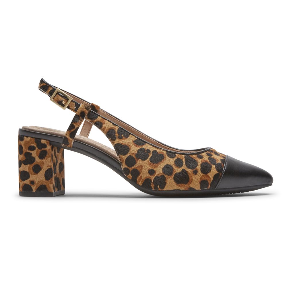 Rockport Canada Total Motion Salima Posted Slingback - Womens Pumps Leopard (DUF974261)